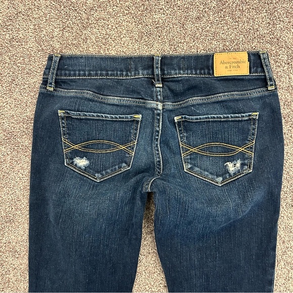 Abercrombie & Fitch Women's Erin Jeans Size 0 S Blue Distressed Skinny Low Rise - Picture 6 of 14